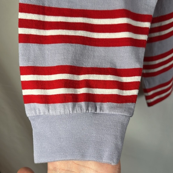 TNA Alpha Red Striped Relaxed Crew-Neck Long Sleeve Shirt Top NWT - Picture 3 of 8